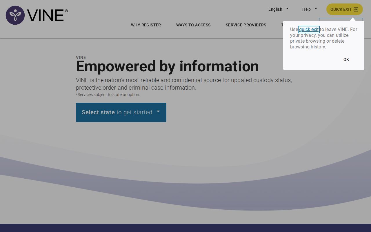 Custody notification tool supplementing Gosper County arrest history