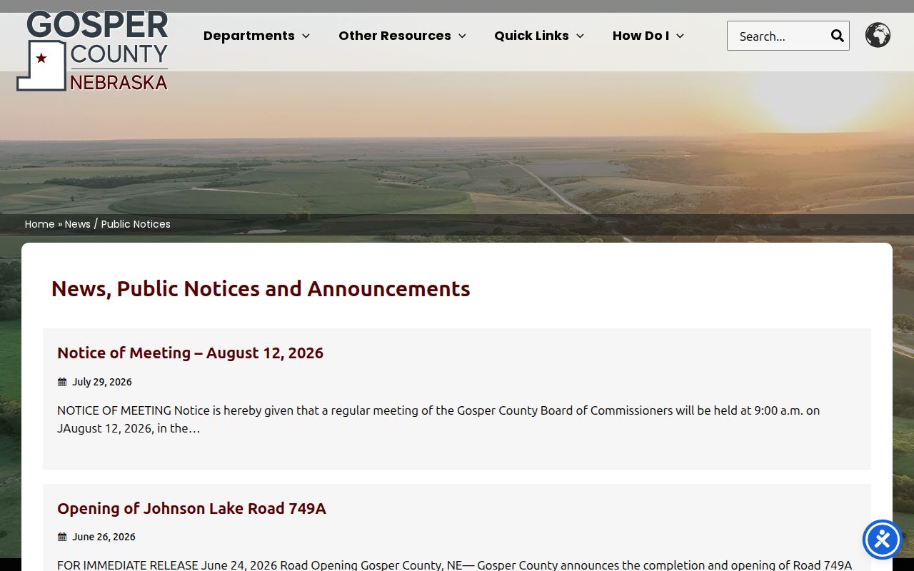 Elwood criminal records updates on Gosper County public notices