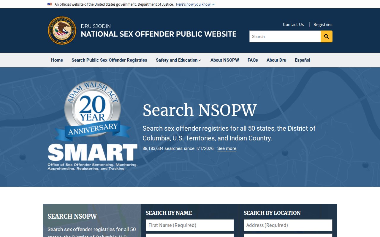 Gosper County sex offender check using the national NSOPW search