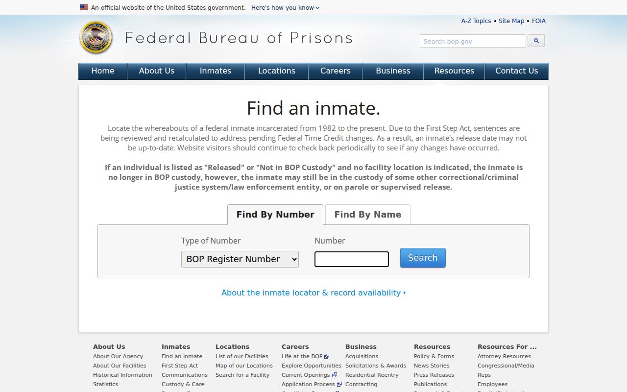 Smithfield criminal history federal inmate locator boundary